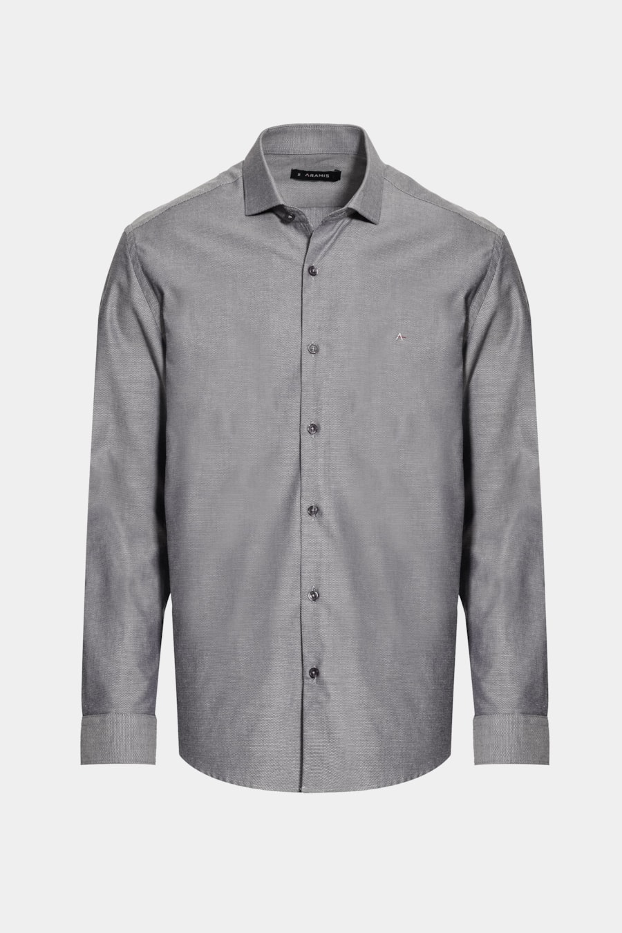 Camisa Manga Longa Regular Tricoline Maquinetado Fio 40 Chumbo — foto 6 de 6
