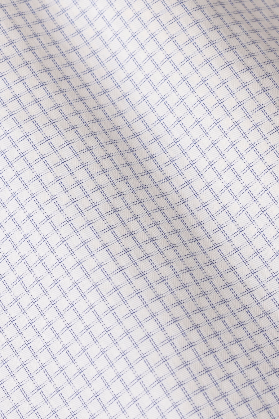 Camisa Manga Longa Regular Tricoline Maquinetado Mix Branco C/Azul — foto 6 de 6