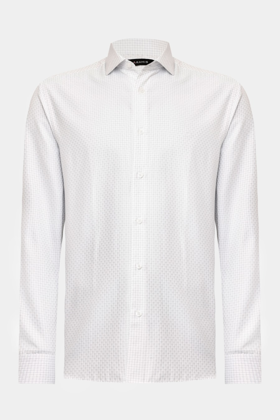 Camisa Manga Longa Regular Tricoline Maquinetado Mix Branco C/Cinza — foto 5 de 6