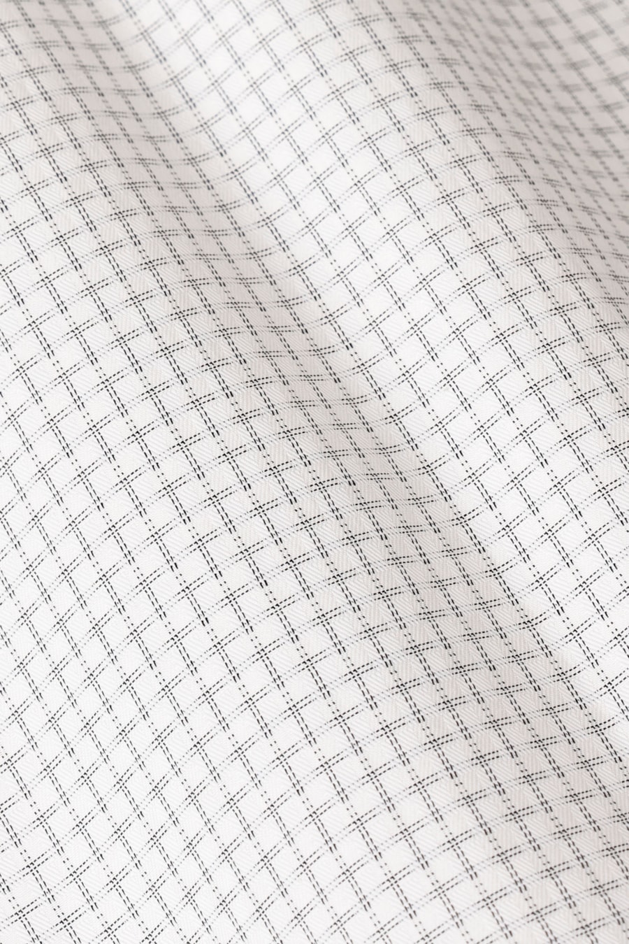 Camisa Manga Longa Regular Tricoline Maquinetado Mix Branco C/ Preto — foto 6 de 6