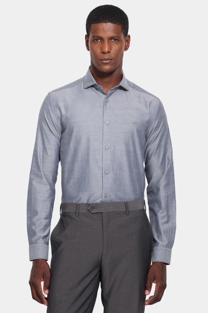 Camisa Manga Longa Regular Tricoline Mix Preto