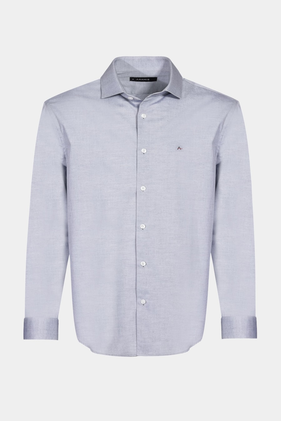 Camisa Manga Longa Regular Tricoline Pinpoint Azul Escuro