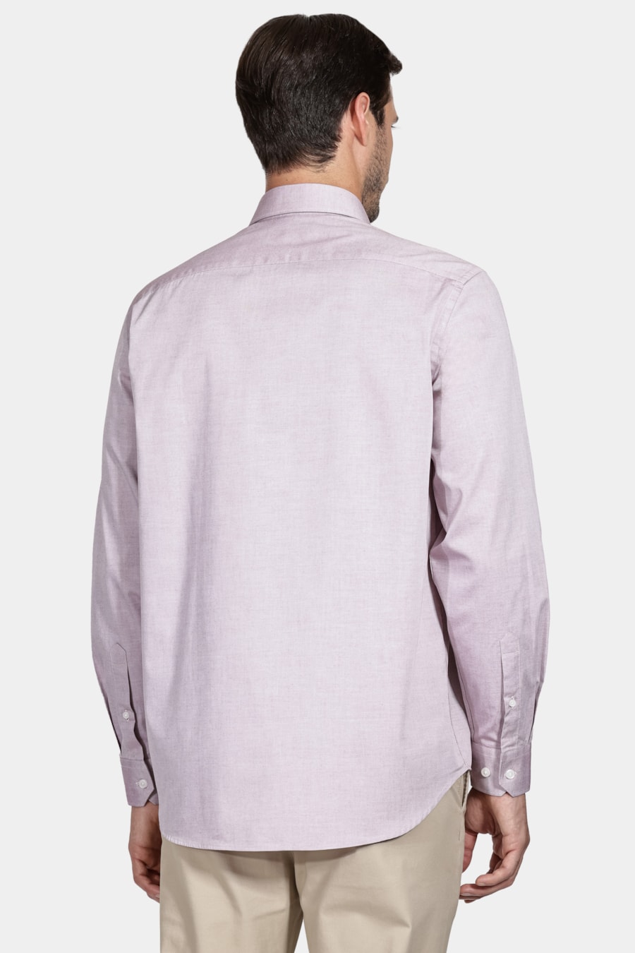 Camisa Manga Longa Regular Tricoline Pinpoint Bordeaux — foto 4 de 6