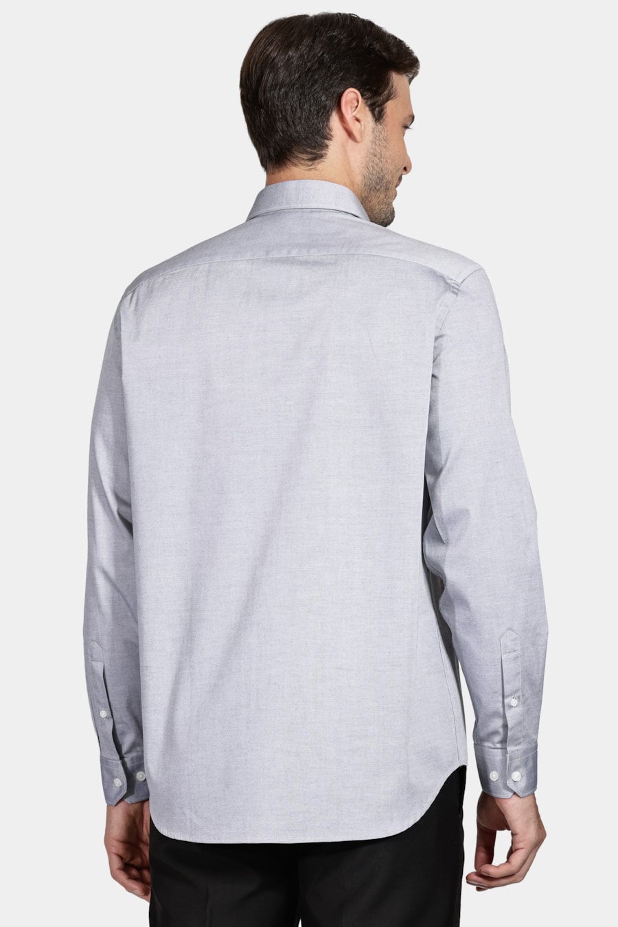 Camisa Manga Longa Regular Tricoline Pinpoint Preto — foto 4 de 6