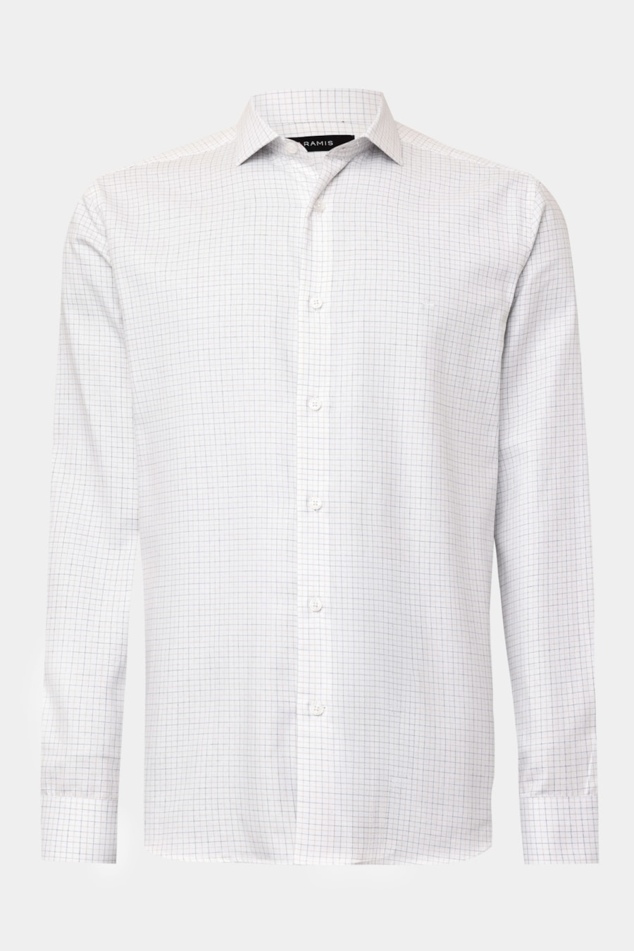 Camisa Manga Longa Regular Tricoline Xadrez Branco C/Areia — foto 5 de 6