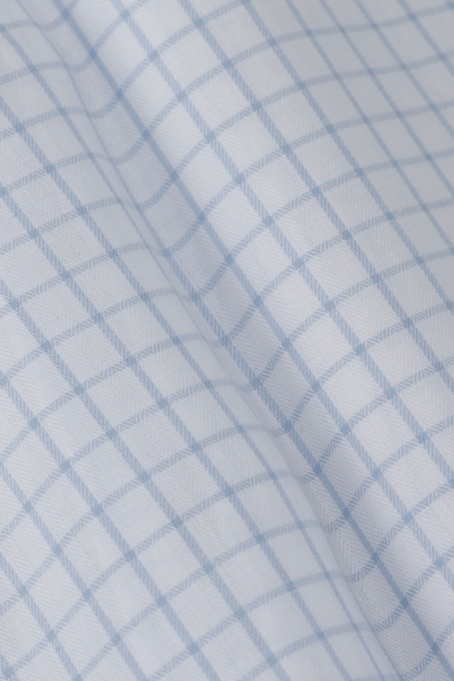 Camisa Manga Longa Regular Tricoline Xadrez Branco C/Azul Claro — foto 7 de 7