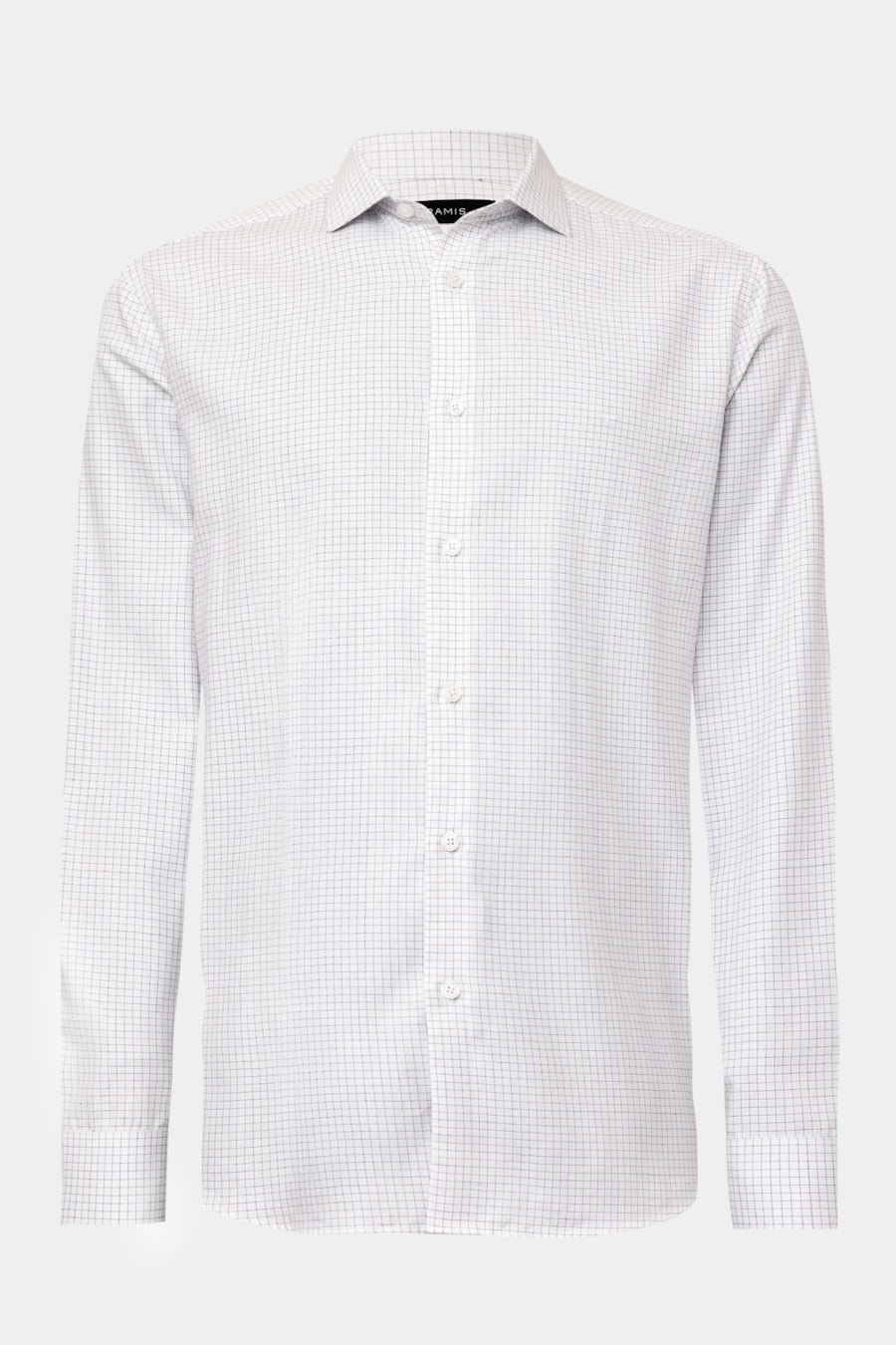 Camisa Manga Longa Regular Tricoline Xadrez Branco C/Vermelho — foto 5 de 6
