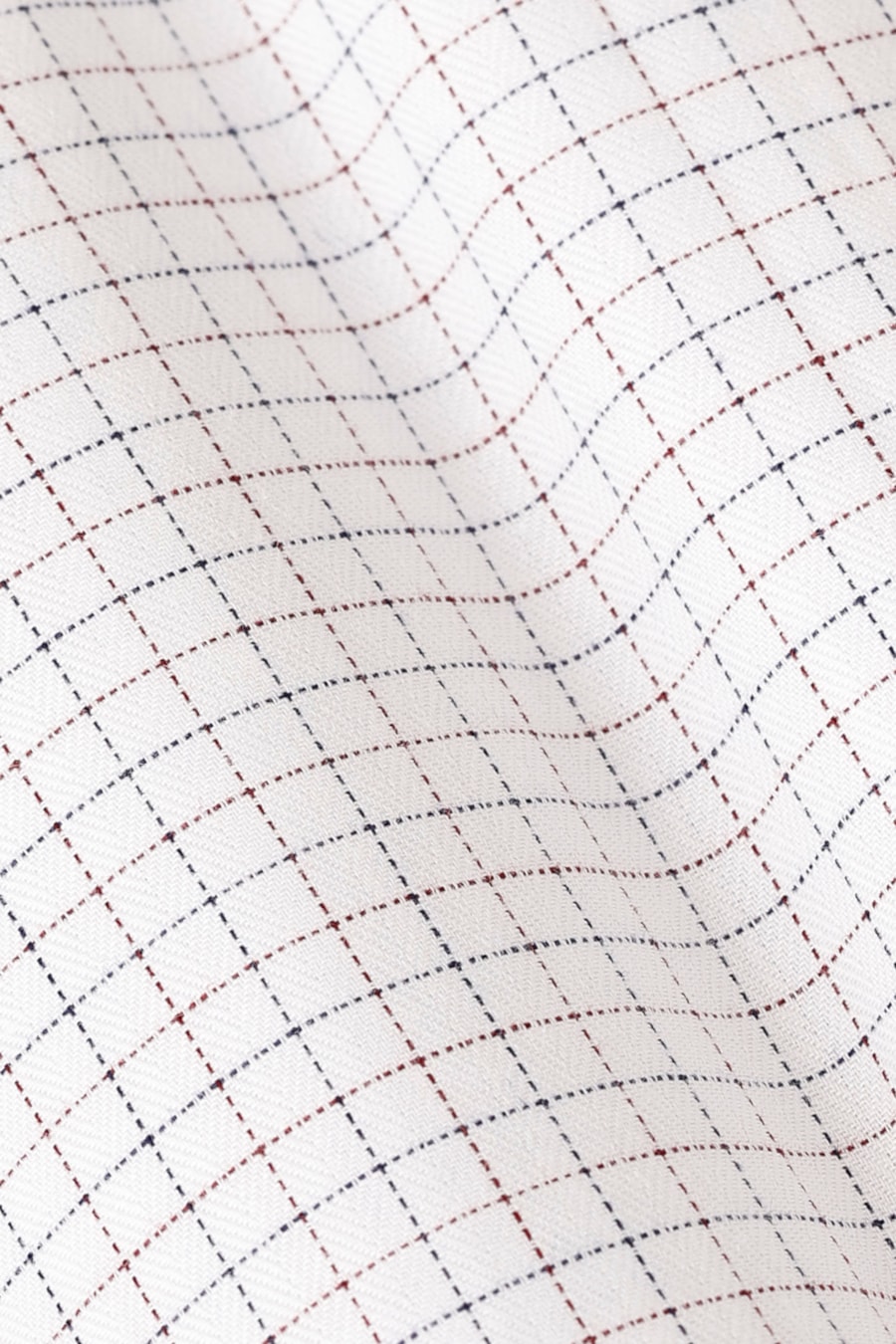 Camisa Manga Longa Regular Tricoline Xadrez Branco C/Vermelho — foto 6 de 6