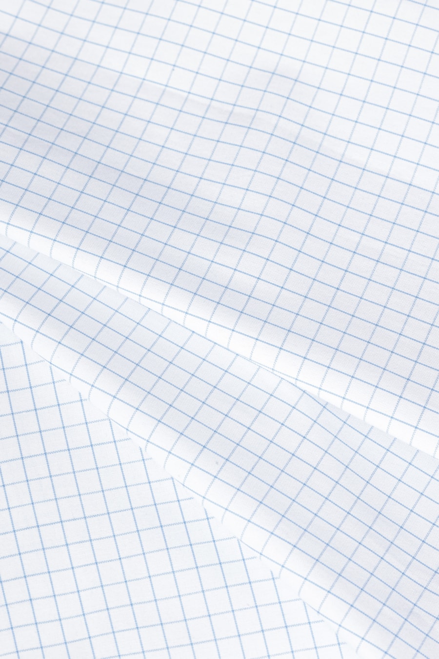 Camisa Manga Longa Regular Tricoline Xadrez Misto Branco C/Azul Claro — foto 5 de 6