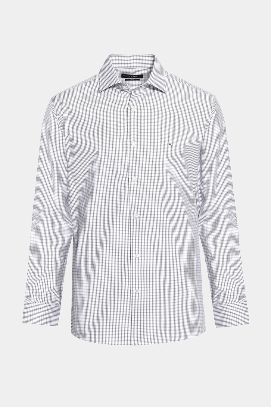 Camisa Manga Longa Regular Tricoline Xadrez Misto Branco C/ Preto — foto 6 de 6