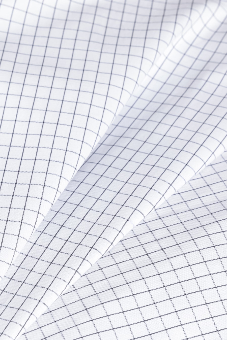 Camisa Manga Longa Regular Tricoline Xadrez Misto Branco C/ Preto — foto 5 de 6