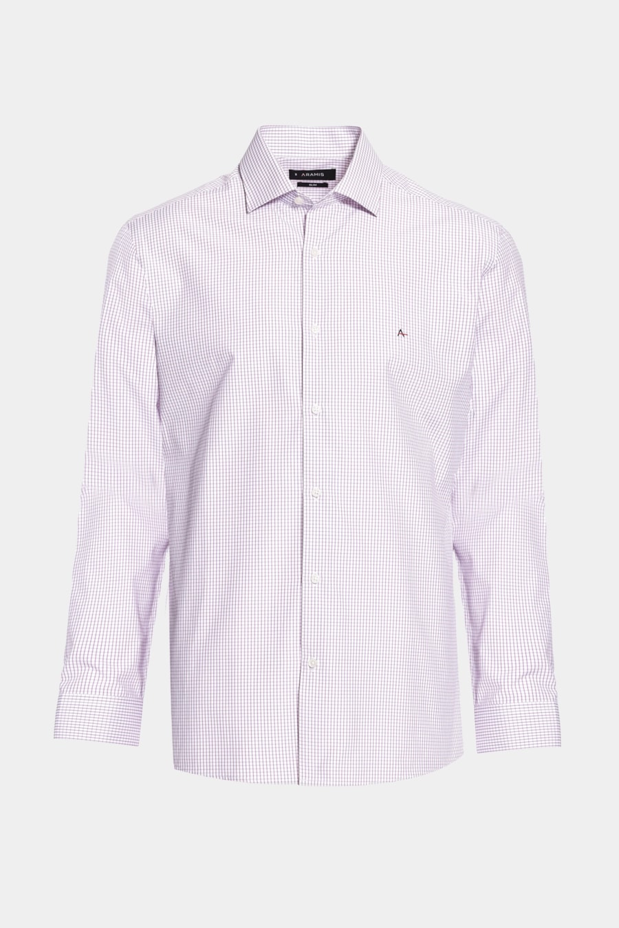Camisa Manga Longa Regular Tricoline Xadrez Misto Branco C/Rosa — foto 6 de 7
