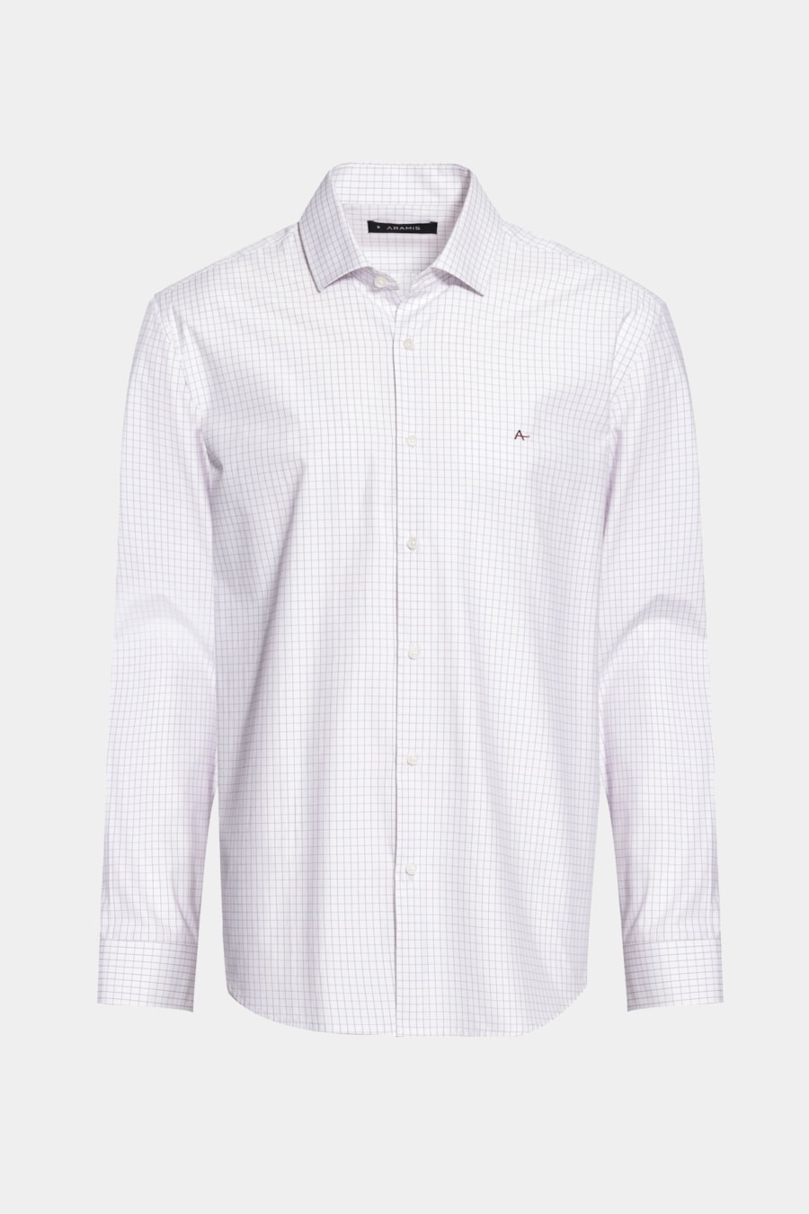 Camisa Manga Longa Regular Tricoline Xadrez Misto Branco C/Rosa — foto 7 de 7