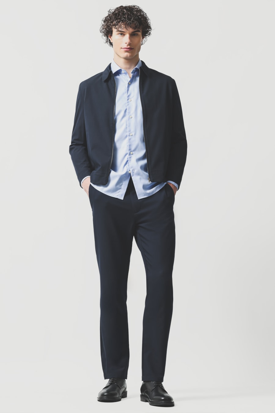 Camisa Manga Longa Regular Twill Wrinkle Free Azul — foto 2 de 6