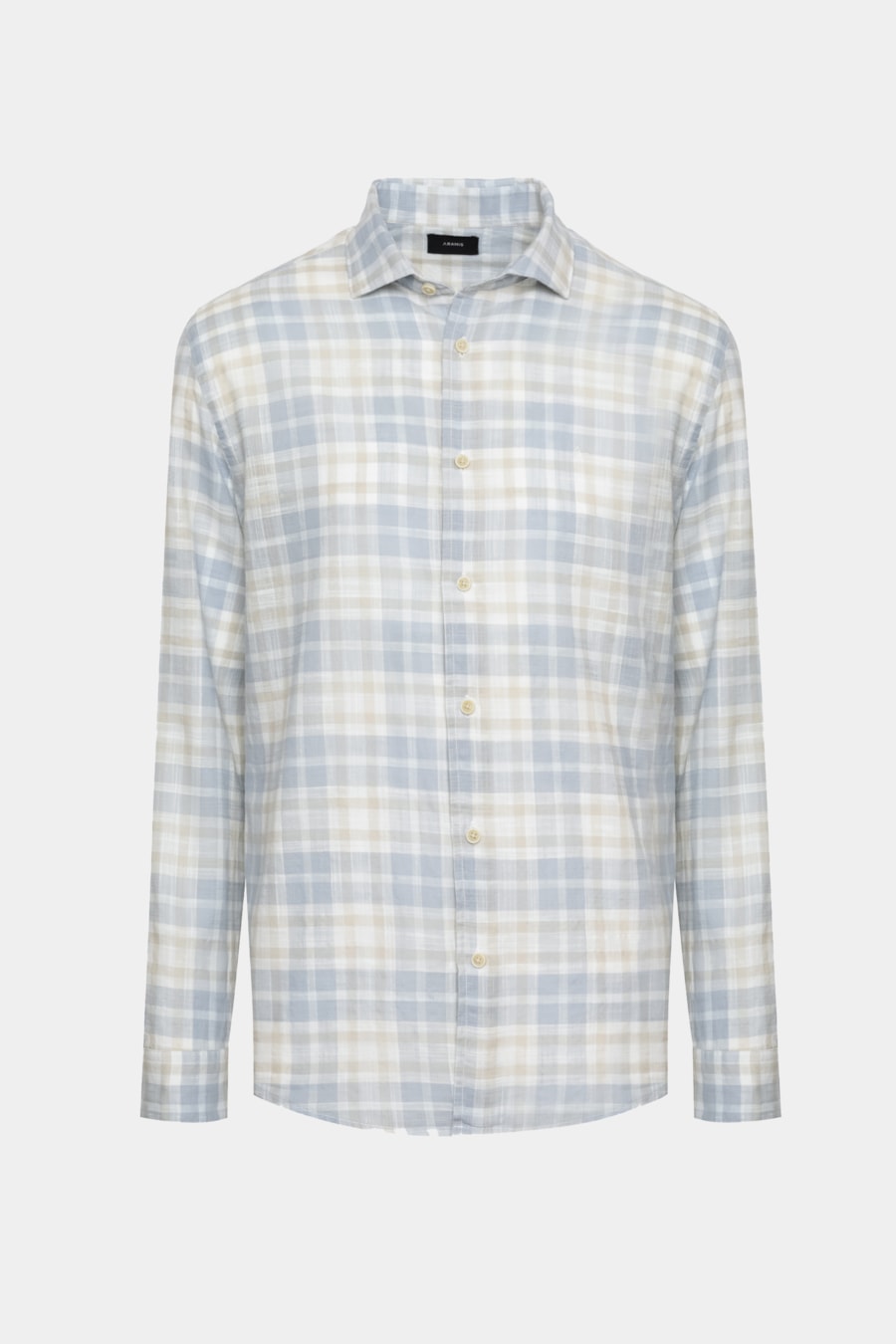 Camisa Manga Longa Regular Xadrez Branco C/Cinza — foto 5 de 6