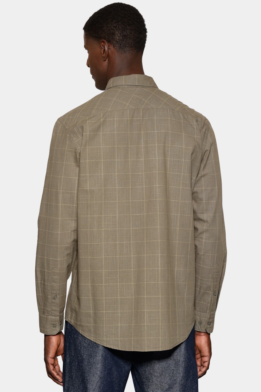 Camisa Manga Longa Regular Xadrez Flamê Verde Militar114 C/ Verde — foto 4 de 6