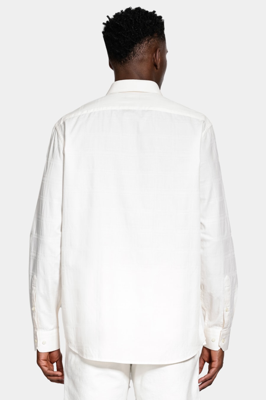 Camisa Manga Longa Regular Xadrez Maquineta Soft Off White — foto 4 de 6