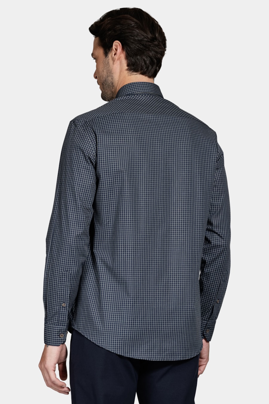 Camisa Manga Longa Regular Xadrez Marinho C/ Verde — foto 4 de 6