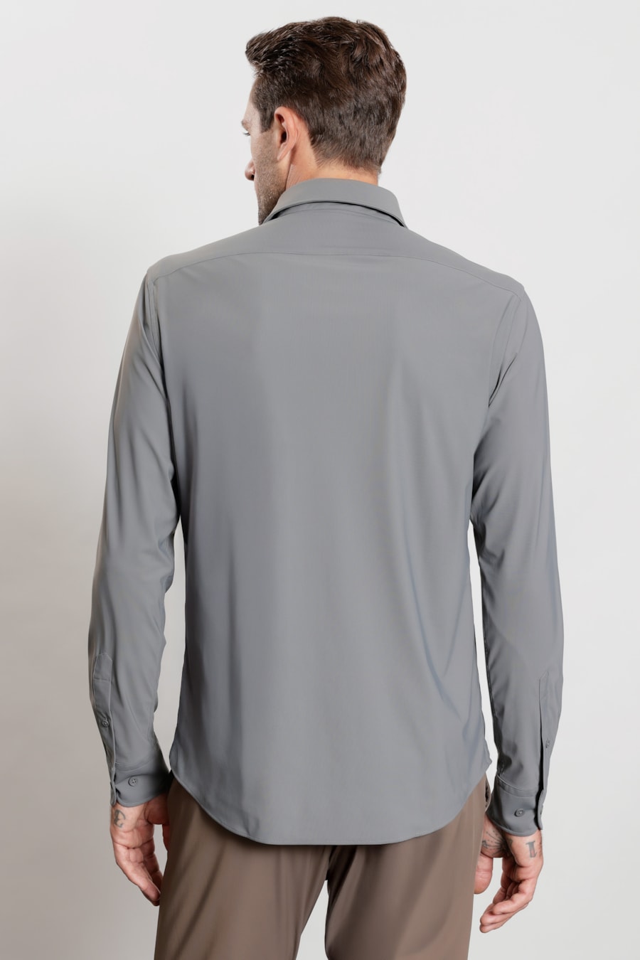 Camisa Manga Longa Rib Flex Cinza Escuro — foto 4 de 6