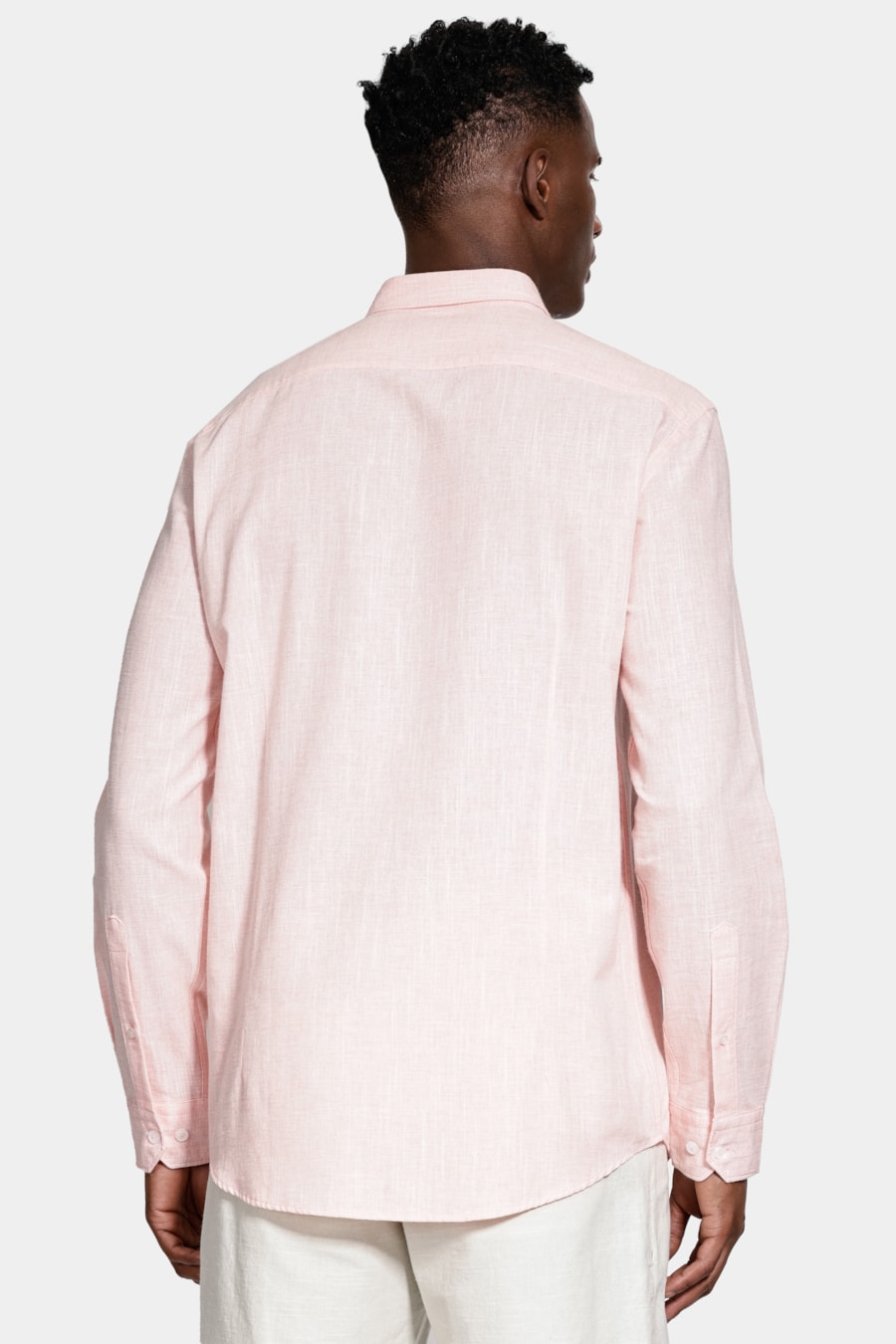 Camisa Manga Longa Slim Algodão Com Bordado Coral — foto 4 de 6