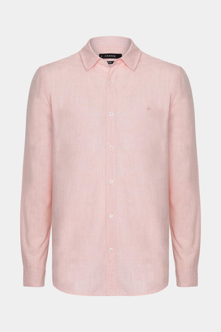 Camisa Manga Longa Slim Algodão Com Bordado Coral — foto 5 de 6