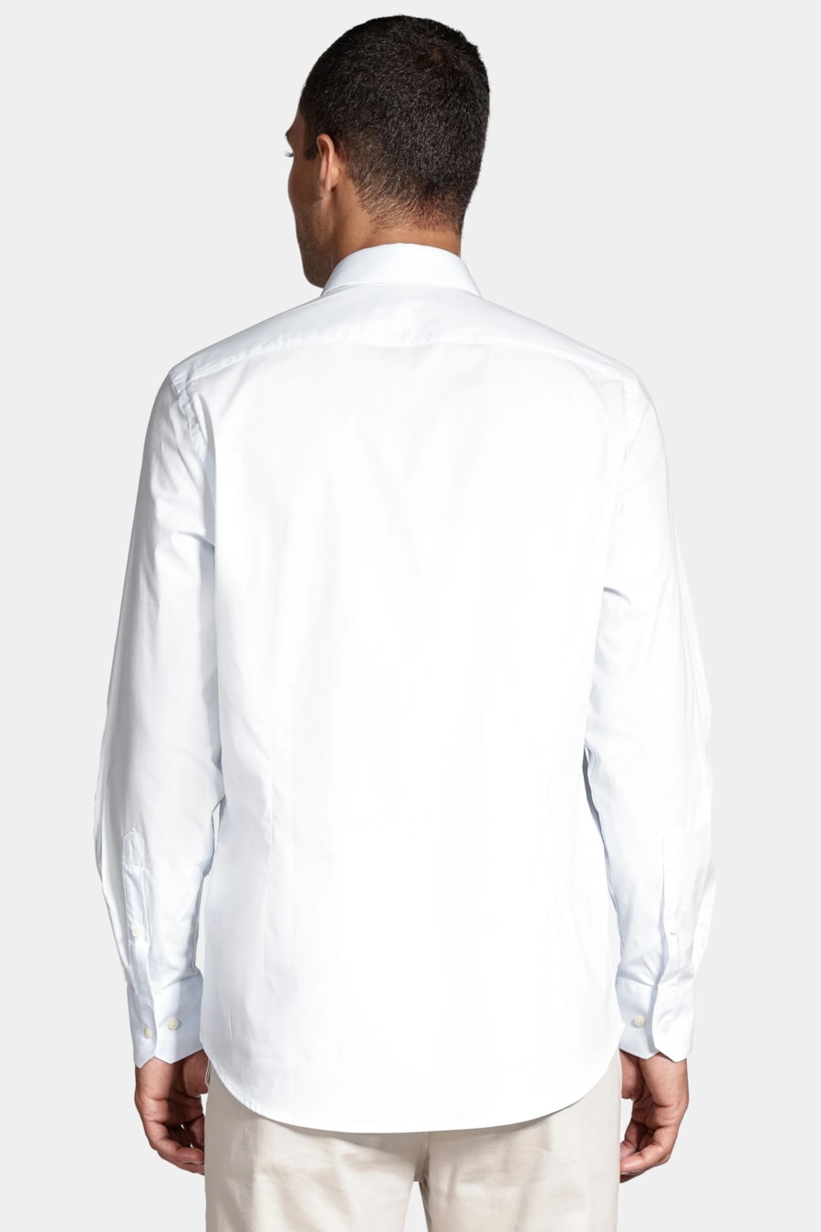 Camisa Manga Longa Slim Algodão Com Elastano Azul Claro — foto 4 de 5