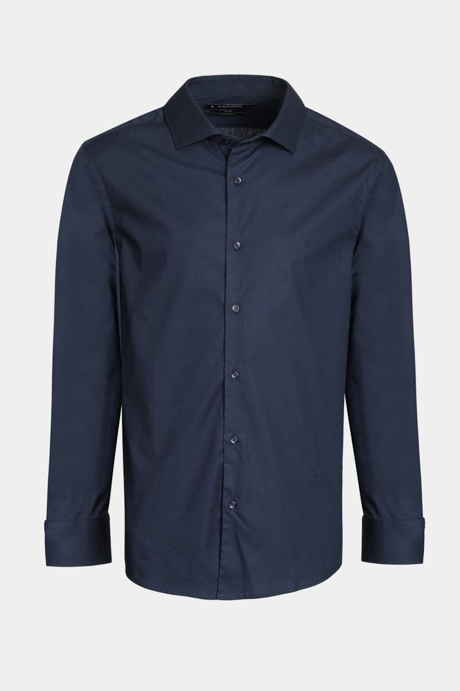 Camisa Manga Longa Slim Algodão Com Elastano Marinho — foto 6 de 6