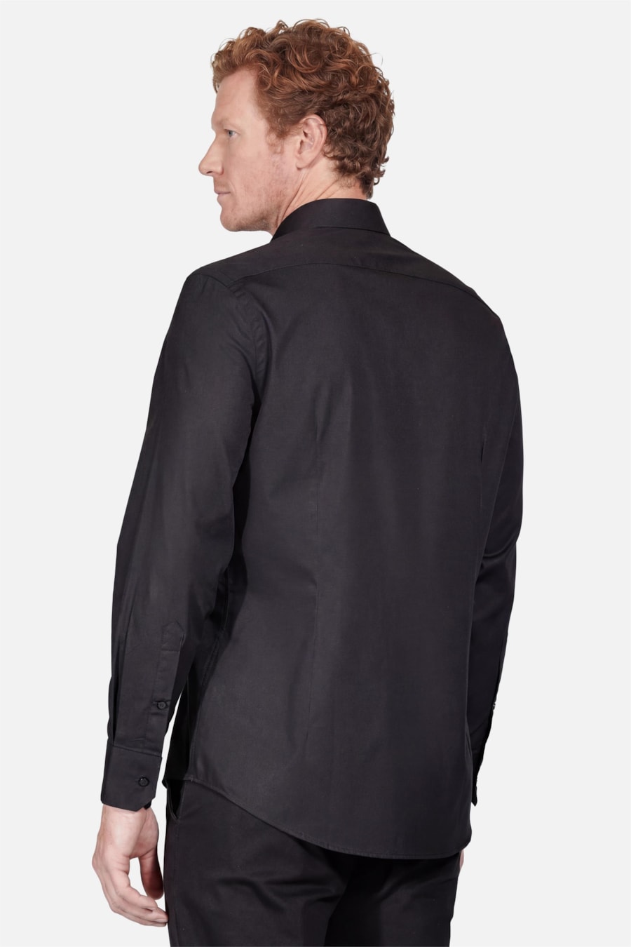 Camisa Manga Longa Slim Algodão Com Elastano Preto — foto 4 de 6