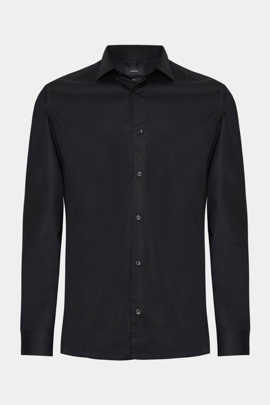 Camisa Manga Longa Slim Algodão Com Elastano Preto — foto 6 de 6