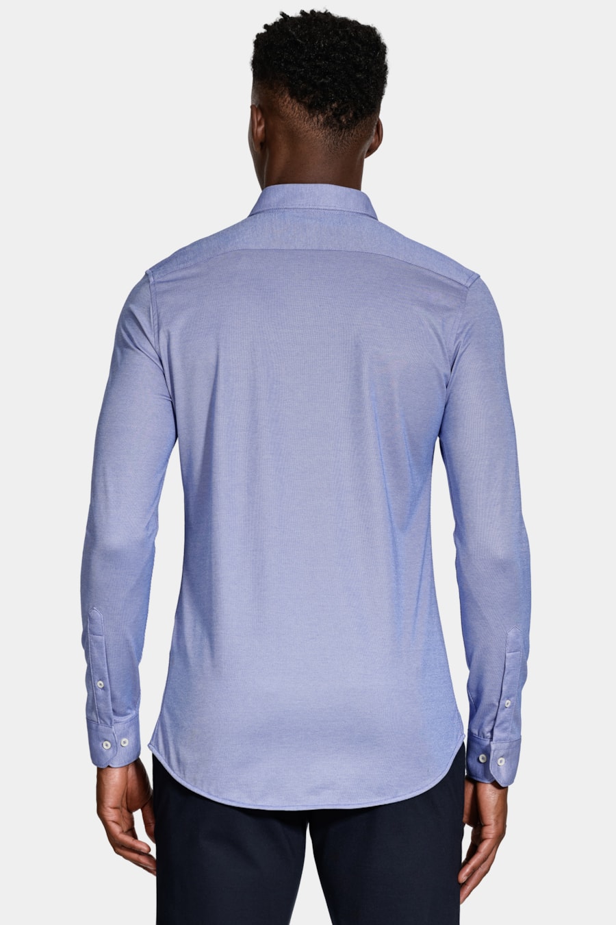 Camisa Manga Longa Slim Algodão Coolmax Azul — foto 4 de 6