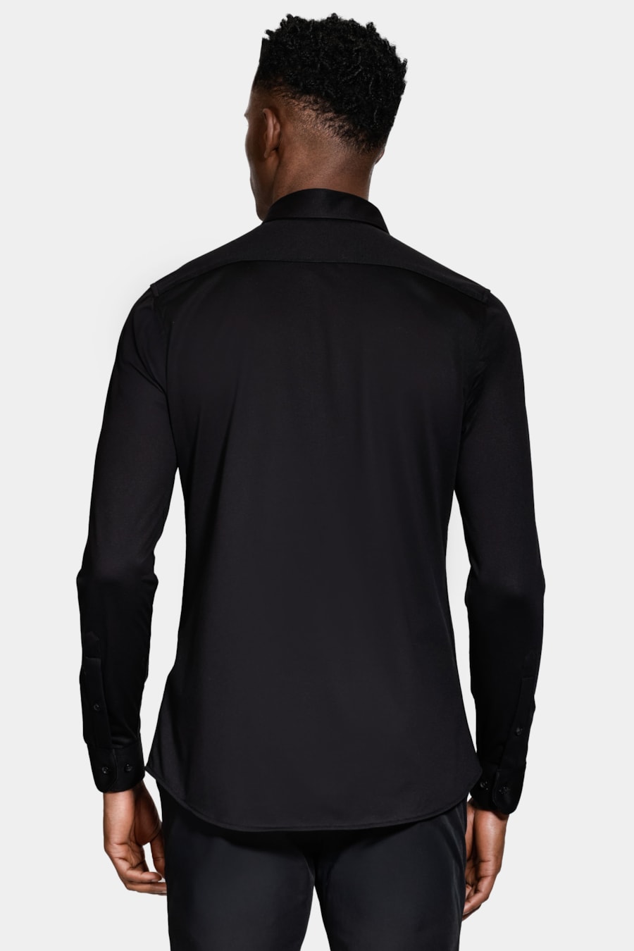 Camisa Manga Longa Slim Algodão Coolmax Preto — foto 4 de 6