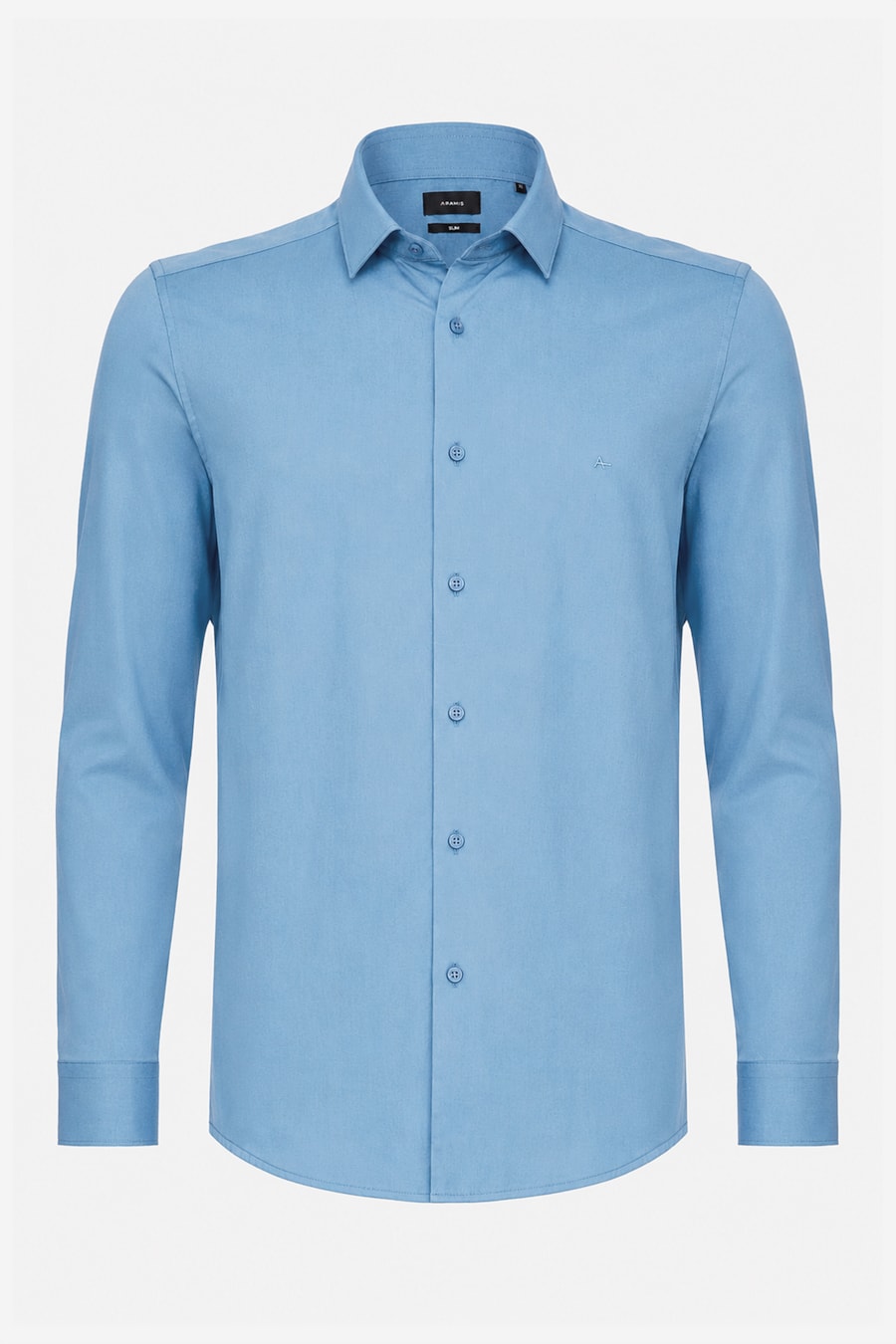 Camisa Manga Longa Slim Algodao Damero Azul Ceruleo 114 — foto 5 de 6