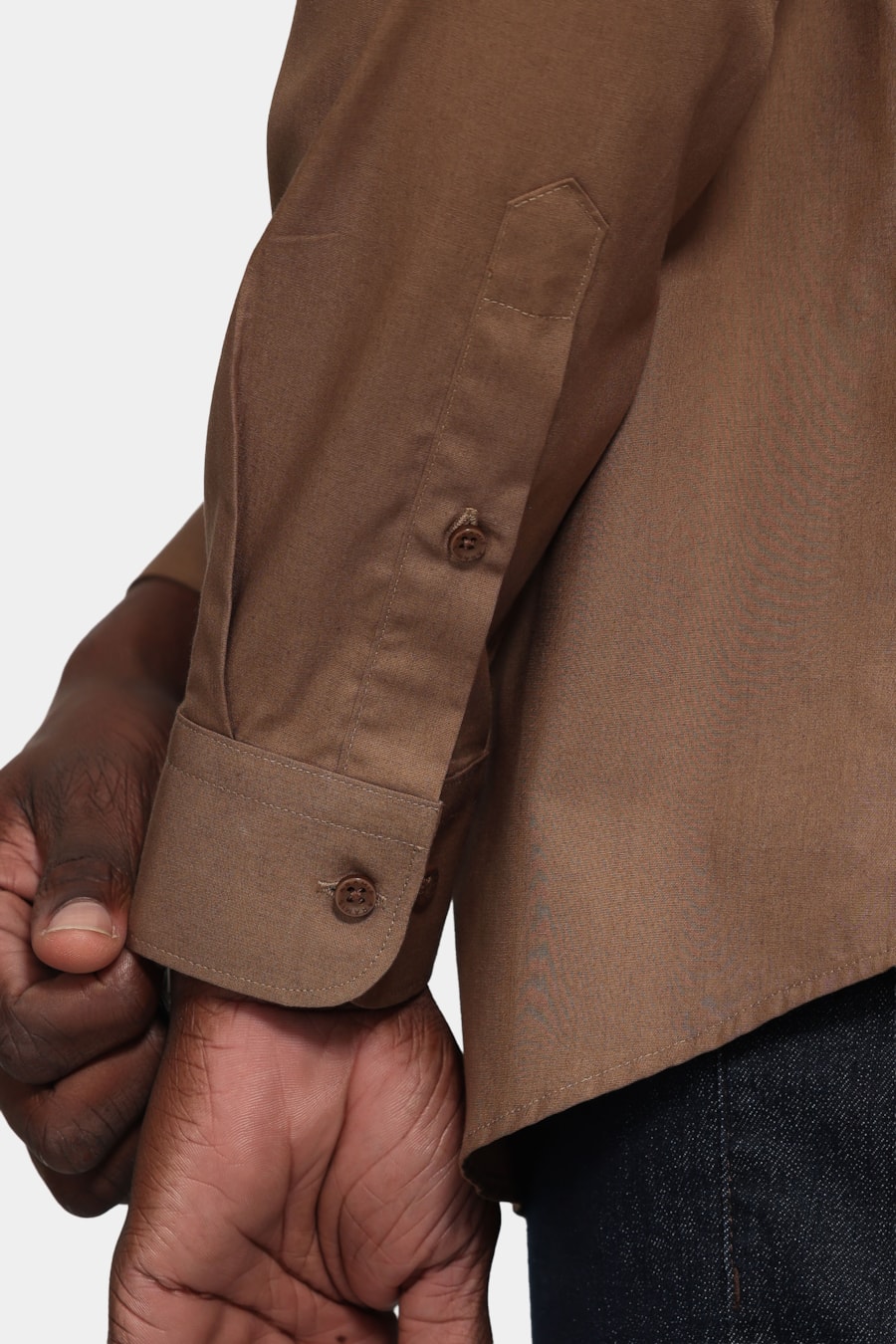Camisa Manga Longa Slim Algodao Damero Castor — foto 3 de 6
