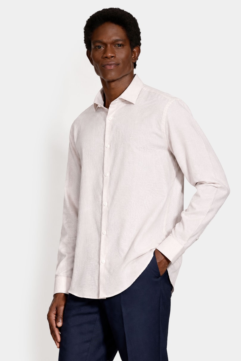 Camisa Manga Longa Slim Algodão e Modal Natural