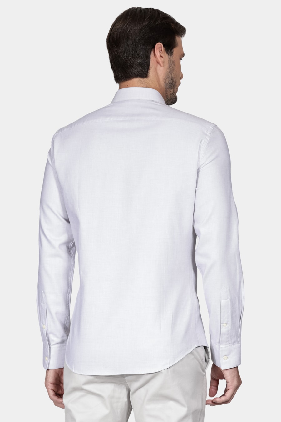 Camisa Manga Longa Slim Algodão Egípcio Fio 50 Cinza — foto 4 de 6