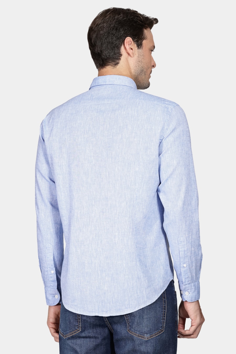 Camisa Manga Longa Slim Algodão Linho Royal — foto 4 de 5