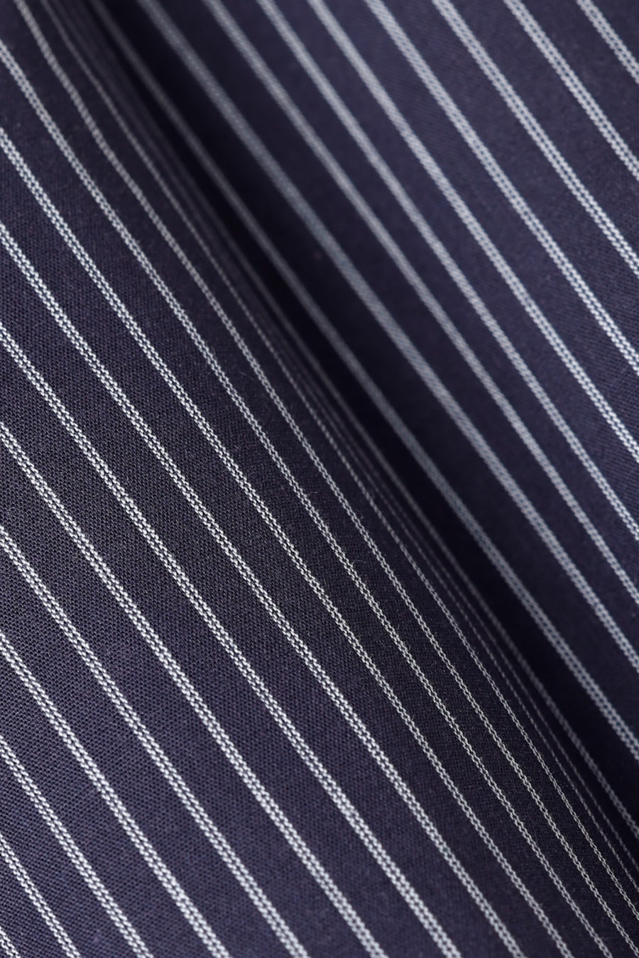 Camisa Manga Longa Slim Algodao Listrada Filetes Marinho/Branco — foto 6 de 6