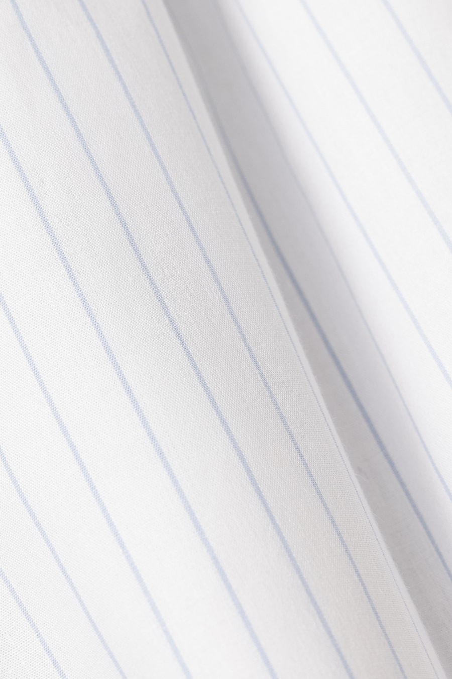 Camisa Manga Longa Slim Algodão Listras Branco C/Azul Claro — foto 6 de 6