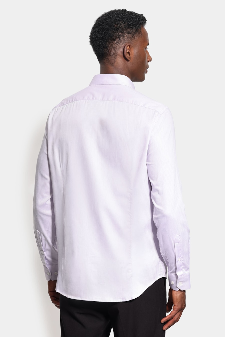 Camisa Manga Longa Slim Algodao Maquinetada Lilas — foto 4 de 6