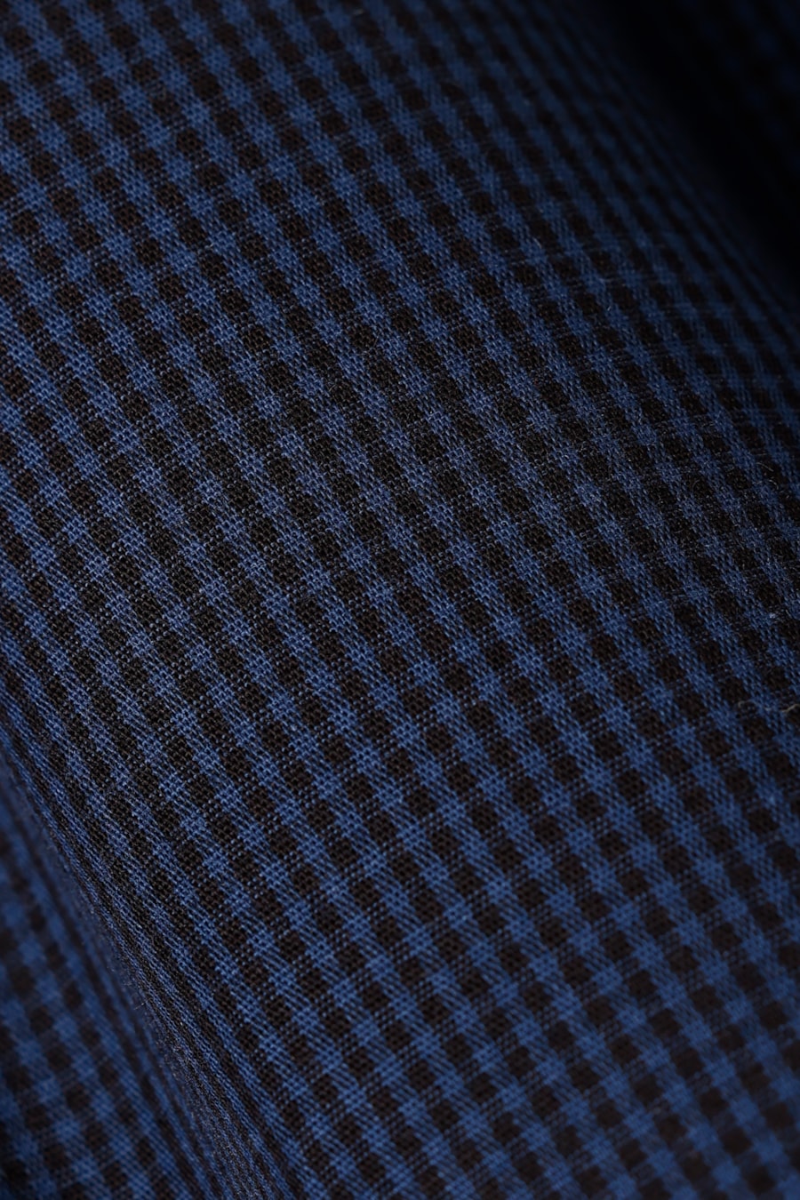 Camisa Manga Longa Slim Algodão Micro Xadrez Damero Royal C/ Marinho — foto 6 de 6