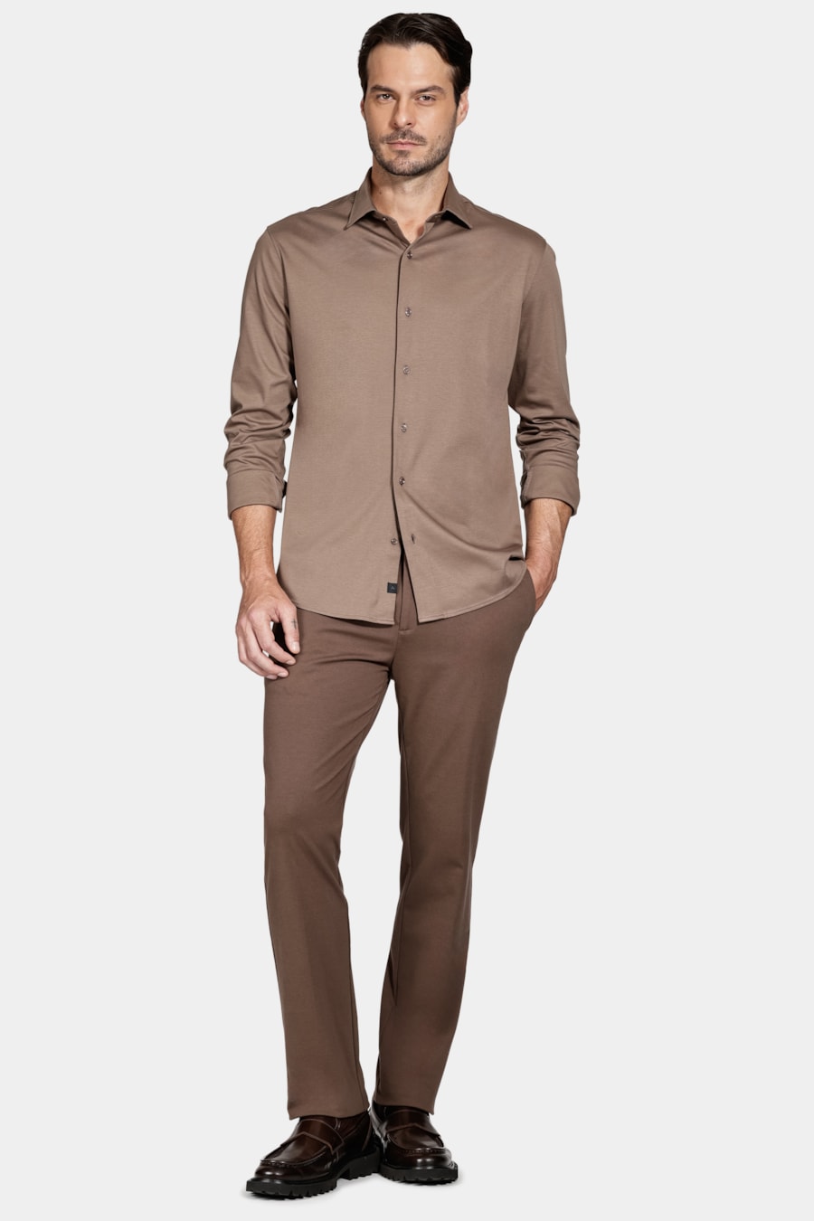 Camisa Manga Longa Slim Algodão Modal e Seda Charuto 116 — foto 2 de 6