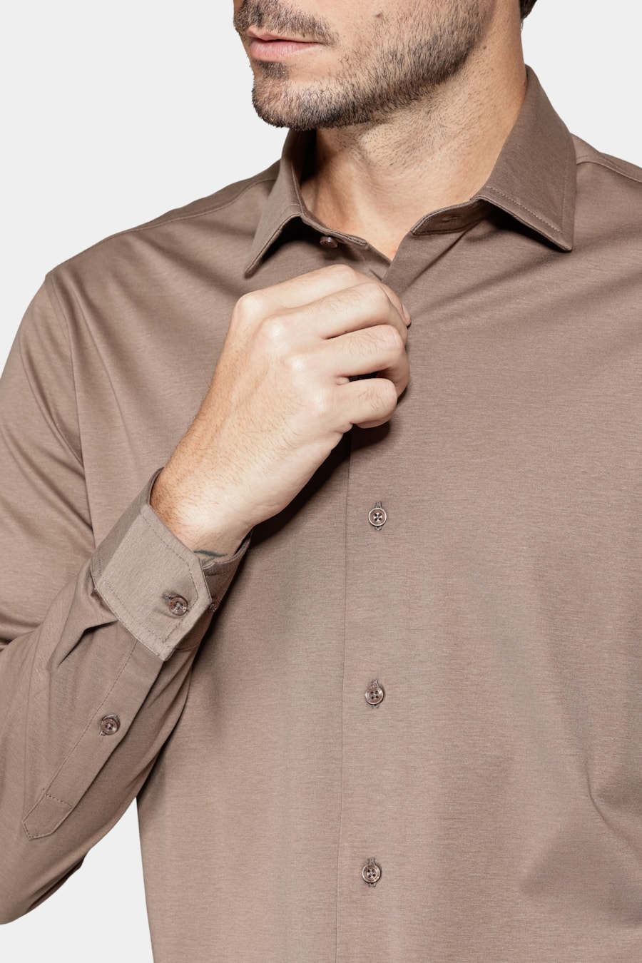 Camisa Manga Longa Slim Algodão Modal e Seda Charuto 116 — foto 3 de 6