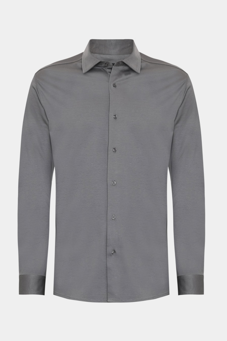 Camisa Manga Longa Slim Algodão Modal e Seda Chumbo — foto 5 de 6