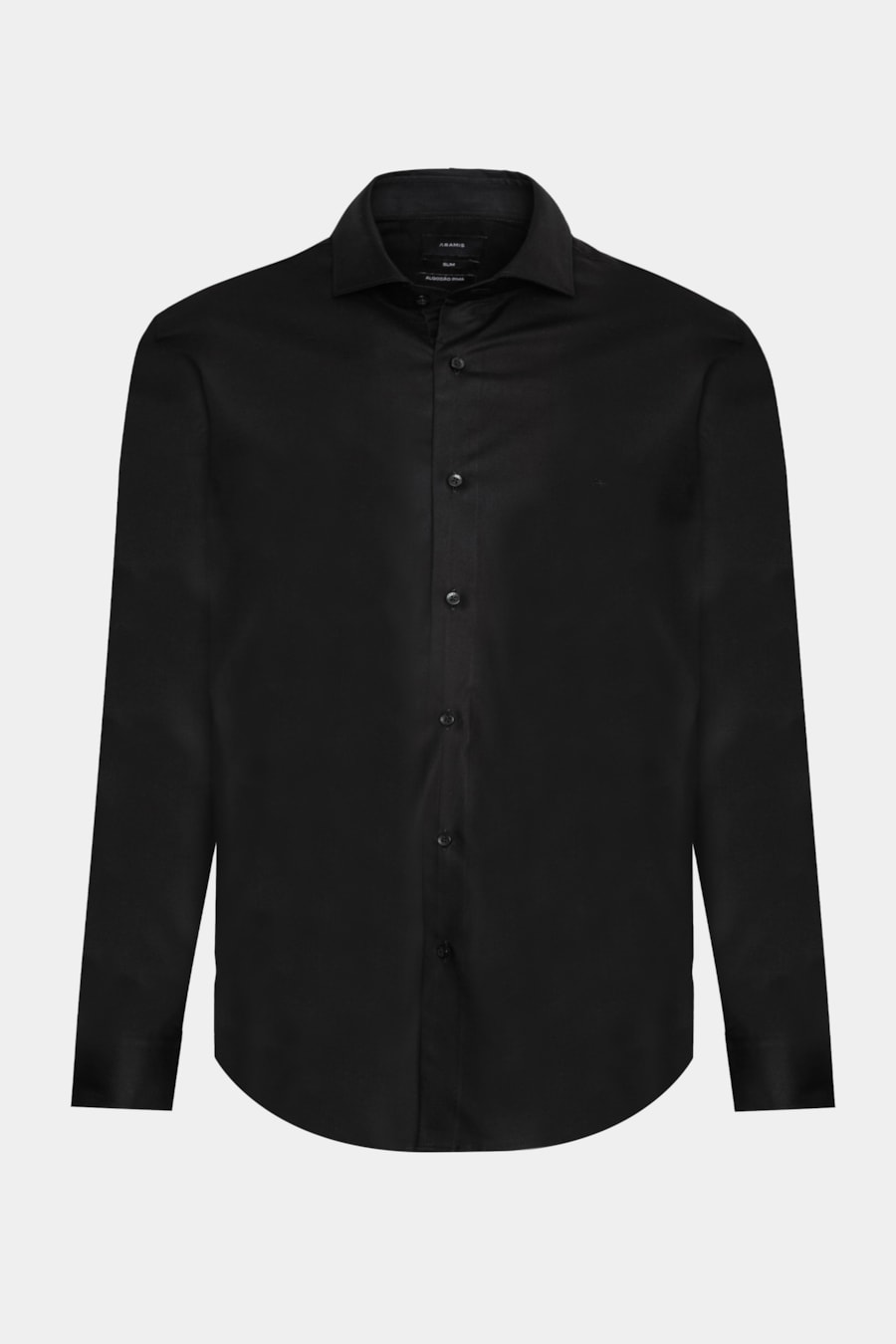 Camisa Manga Longa Slim Algodão Pima Sarjada Preto — foto 5 de 6