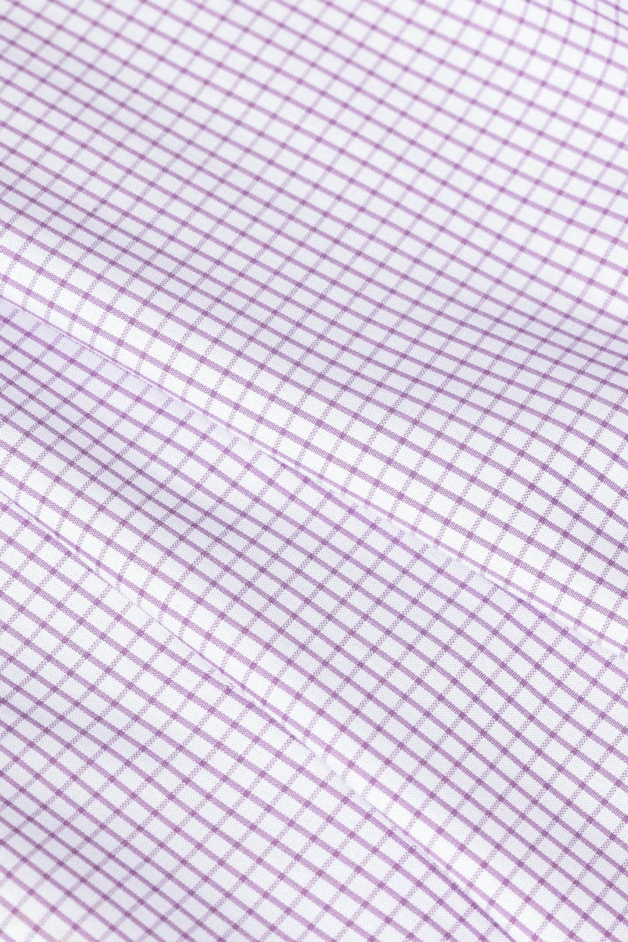 Camisa Manga Longa Slim Algodão Quadriculado Branco C/Rosa — foto 5 de 6