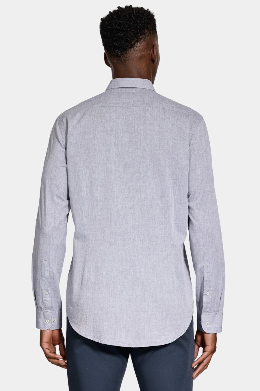 Camisa Manga Longa Slim Algodão Willis Azul — foto 4 de 6