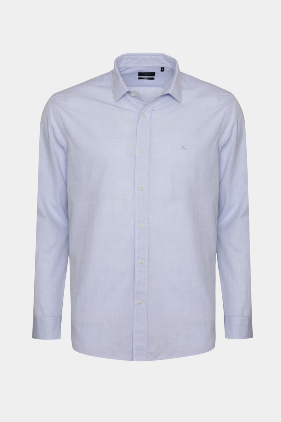 Camisa Manga Longa Slim Algodão Willis Azul Celeste — foto 5 de 6