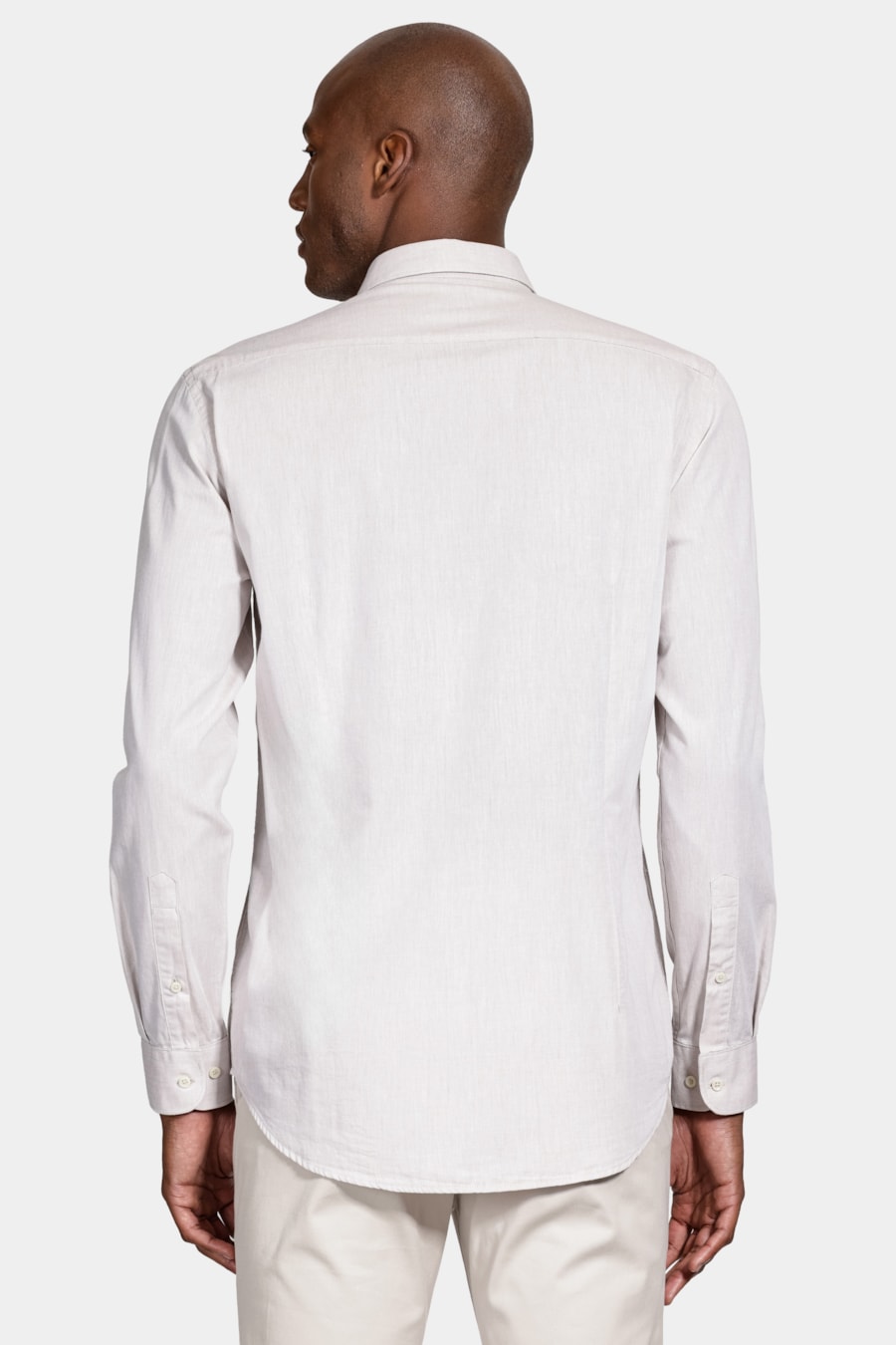 Camisa Manga Longa Slim Algodão Willis Caqui — foto 4 de 6