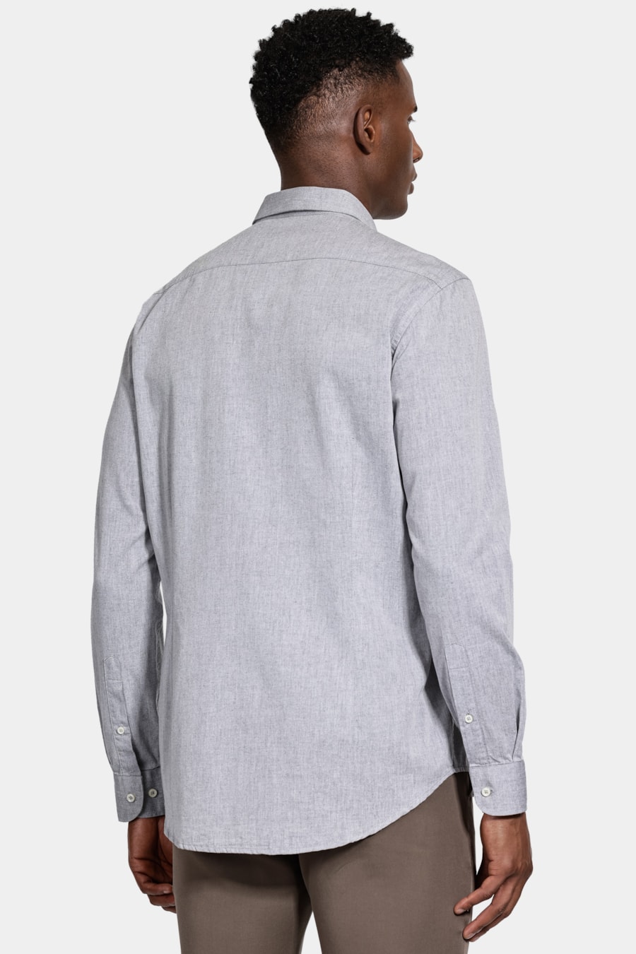 Camisa Manga Longa Slim Algodão Willis Chumbo — foto 4 de 5