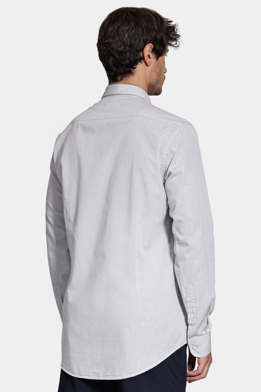 Camisa Manga Longa Slim Algodão Willis Cinza — foto 4 de 6